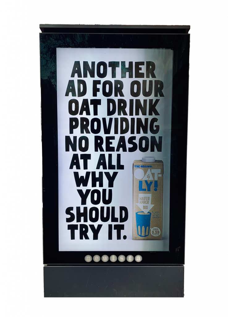 OATLY advert display screen